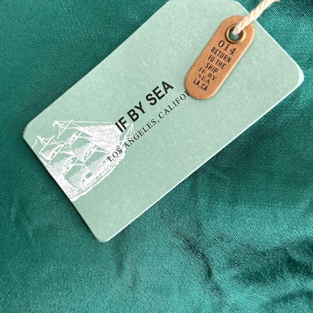 Anthropologie Emerald Green Satin Maxi Slip Dress - Picture 4 of 6